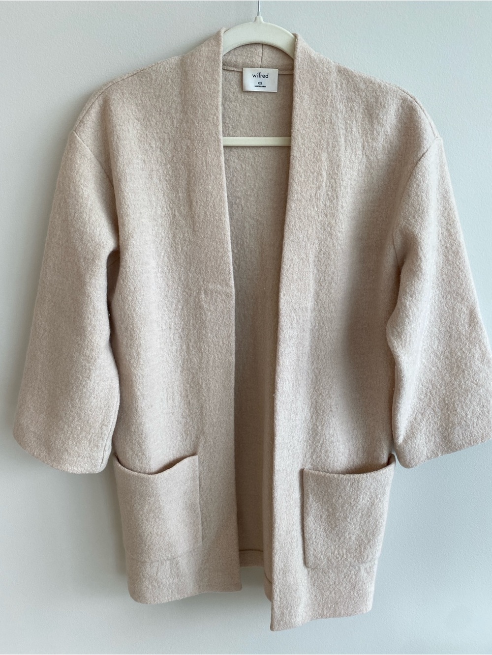 Wilfred Open Front Cozy Cardigan - Light Pink XXS